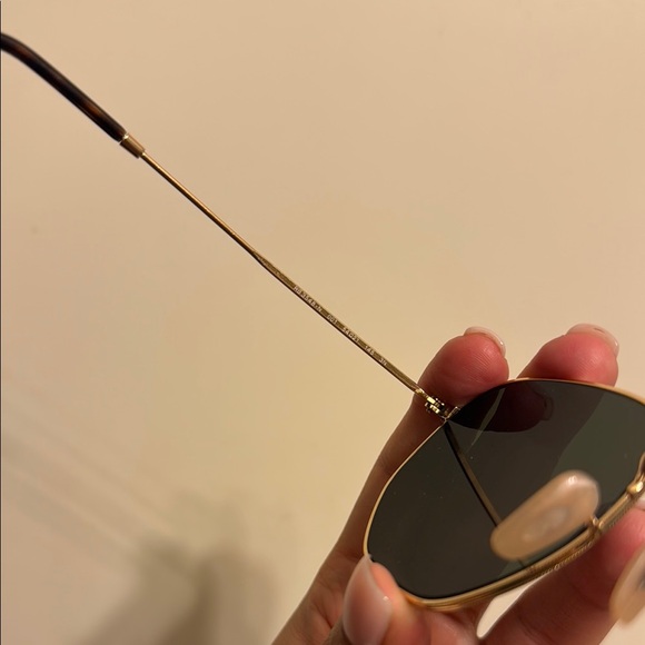 Ray-Ban Gold Sunglasses with Dark Green Lenses - Picture 6 of 7
